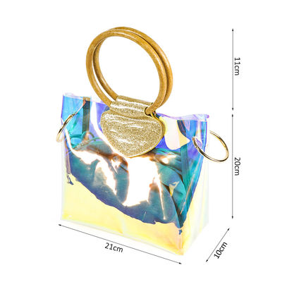 Bolsa holográfica clara iridescente livre de BPA para mulheres