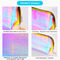 Sacos holográficos portáteis da composição 2pcs com zíper do ouro
