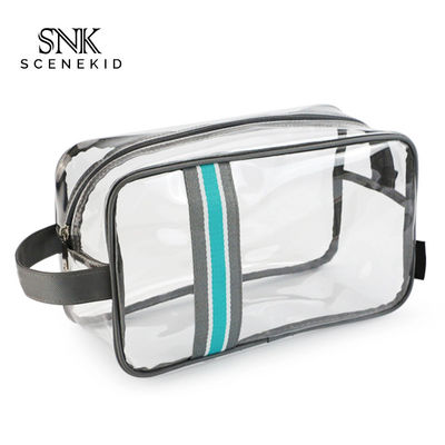 Saco cosmético feito sob encomenda do PVC de Logo Waterproof Transparent