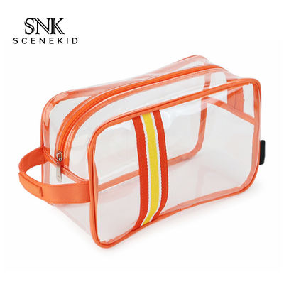 Saco cosmético feito sob encomenda do PVC de Logo Waterproof Transparent