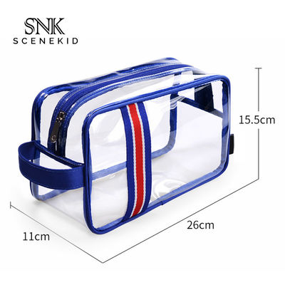 Saco cosmético feito sob encomenda do PVC de Logo Waterproof Transparent